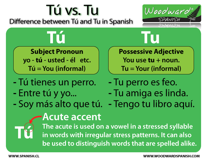 The Difference Between Tú And Tu Woodward Spanish