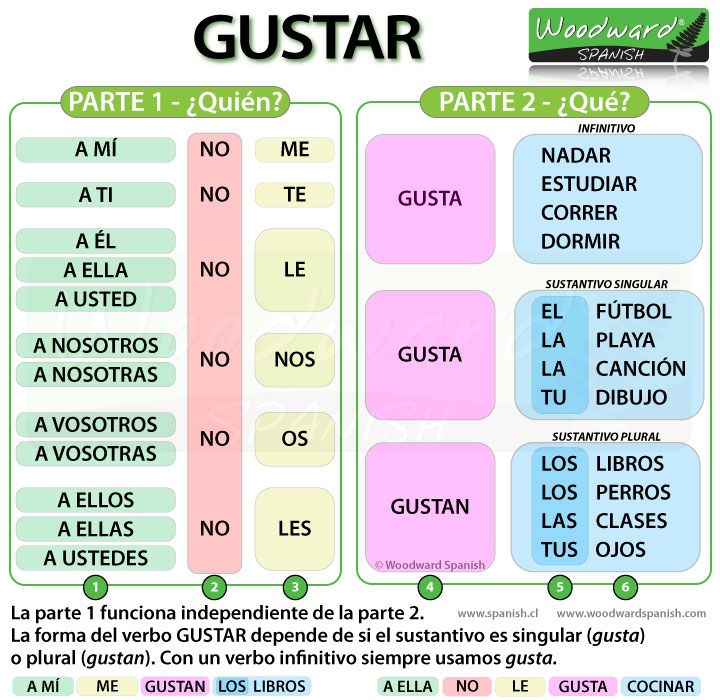 The Spanish Verb GUSTAR and how to say that you like something in Spanish