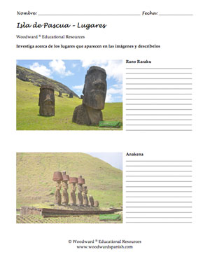 Spanish Worksheet Sample about Easter Island - Isla de Pascua