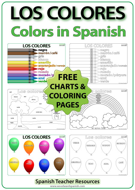 COLORS, Coloring Pages in Spanish - COLORES, hojas para colorear