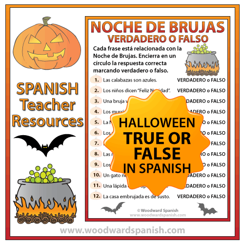 True or False Halloween Quiz in Spanish - Verdadero o Falso