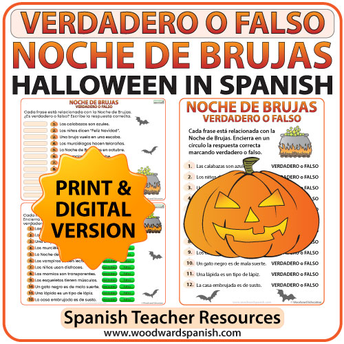Halloween True or False Quiz in Spanish – Verdadero o Falso