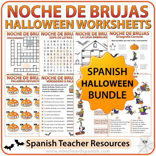 Worksheets and Activities about Halloween in SPANISH - Spanish Teacher Resources