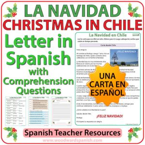 La Navidad en Chile - Christmas in Chile - Spanish Letter with Worksheets