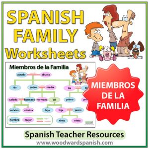 Spanish Family Worksheets and Wall Chart - Ejercicios de la Familia en español