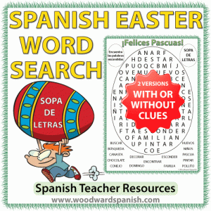Spanish Easter Word Search - Sopa de Letras de la Pascua
