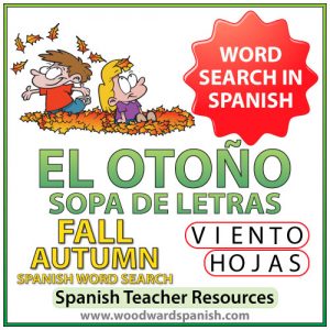 El otoño - Fall Autumn - Spanish Word Search - Sopa de Letras