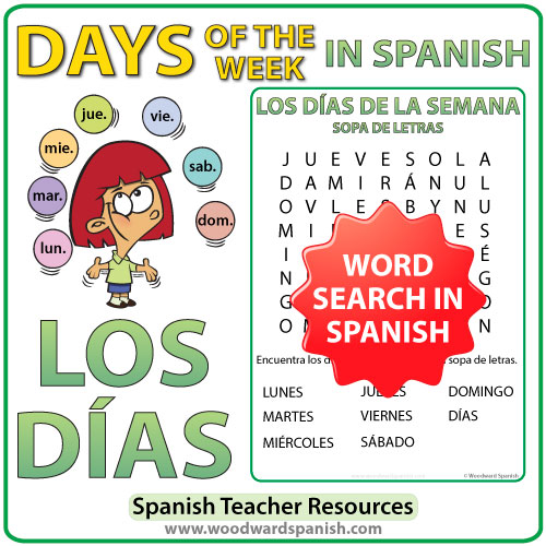 Vocabulary 101 - Vocabulario Days of the week - Días de la semana  #vocabulary #vocabulario #days #week #spanish #english #spanishclass…