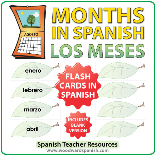 Spanish Flash Cards Months Of The Year Woodward Spanish