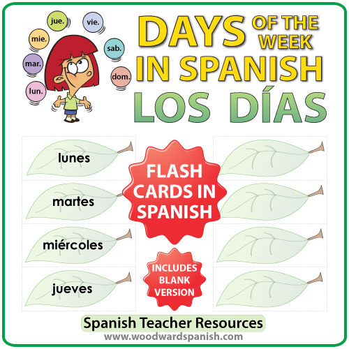 Days of the Week - Flashcards in Spanish and English