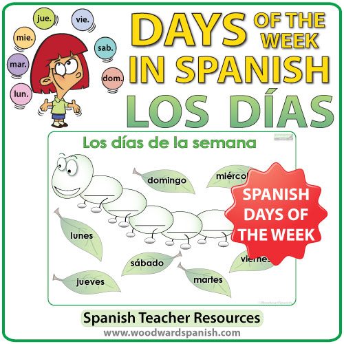 Spanish Days of the Week Worksheet - Caterpillar Activity - La oruga