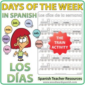 Spanish Days of the week Worksheets - The trains. - Actividad con los días de la semana en español - Los trenes