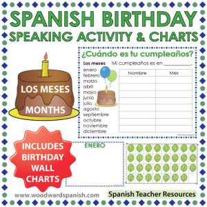 Spanish Months - Birthday Speaking Activity and Wall Charts - Los cumpleaños