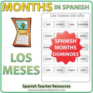 Spanish months of the year dominoes - meses del año