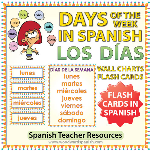 los dias de la semana (days of the week in Spanish) 