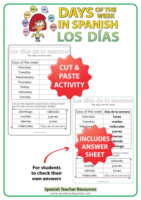 Days of the Week Word Mat in Spanish/English (Teacher-Made)