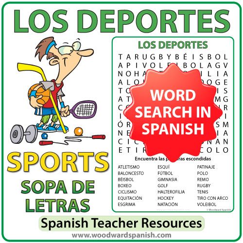 Spanish Sports Word Search - Los Deportes - Sopa de Letras