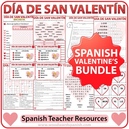 Spanish Valentine's Day Bundle of Teacher Resources - Día de San Valentín