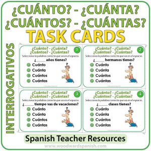 Spanish Task Cards: Cuánto, Cuántos, Cuánta, y Cuántas