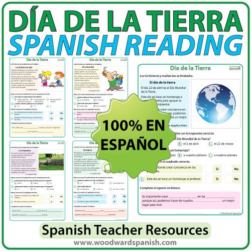 Spanish Reading Passages about Earth Day. Lecturas en español acerca del Día de la Tierra.