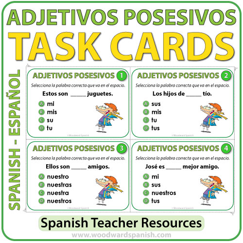 spanish-possessive-adjectives-task-cards-adjetivos-posesivos-woodward-spanish