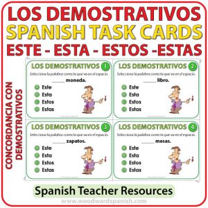 Spanish Task Cards - Este, Esta, Estos, Estas - Demonstratives - Adjetivos Demostrativos