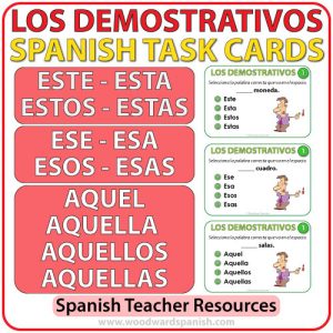 Spanish Demonstratives Task Cards - Los Adjetivos Demostrativos en español