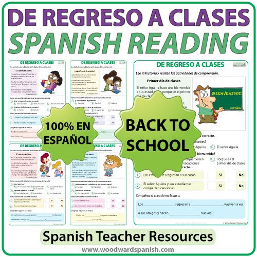 Back To School - Spanish Reading - De Regreso a Clases - Lectura