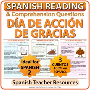 Spanish Thanksgiving Reading with Comprehension Questions - Lecturas del Día de Acción de Gracias