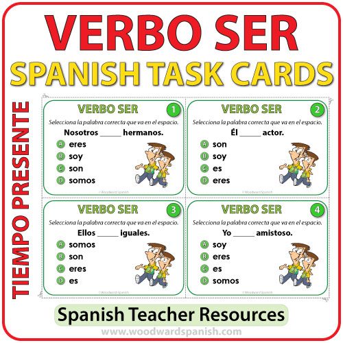 SER Present Tense - Spanish Task Cards