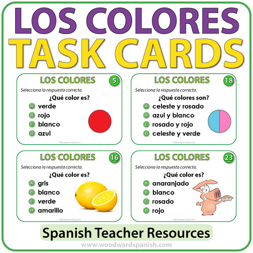 Los Colores - Spanish Colors Task Cards