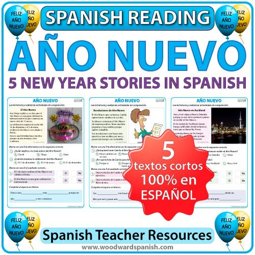 Spanish Reading about New Year - Lecturas acerca del Año Nuevo en español