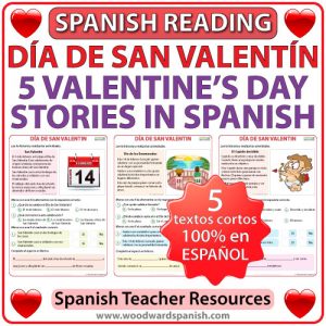 Spanish Valentine's Day Reading - 5 historias cortas del Día de San Valentín